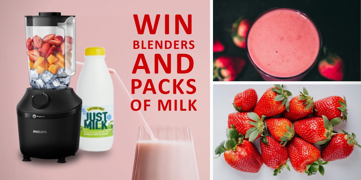 win blenders with JUST MILK - perfect for those Summer Smoothies